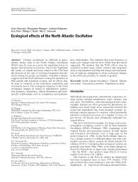 Pdf Ecological Effects Of The North Atlantic Oscillation