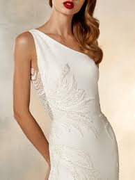 One Shoulder Wedding Dress With Illusion Back Pronovias In 2020 Wedding Dresses Special Dresses Fancy Dresses