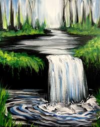 Waterfall acrylic painting on canvas. Easy Waterfall Painting On Canvas Novocom Top