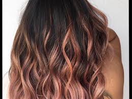 Black hair with neon pink highlights. 15 Stunning Rose Gold Balayage Hair Examples