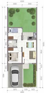 Desain rumah 3 lantai gaya industrial. Lingkar Warna 2 Denah Rumah Minimalis Ukuran 6x16 Meter 2 Kamar Tidur 1 Lantai Tampak Depan