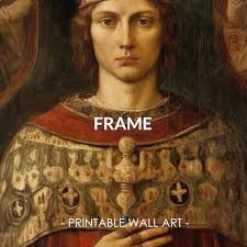 Medieval King Print, Middle Age Royal Portrait Painting, Printable Wall  Art, Instant Download