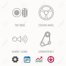 Klaxon Signal Tire Tread And Steering Wheel Icons Generator