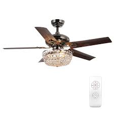 48 inch ceiling fans with remote control. 48 Inch 5 Blade Crystal Ceiling Fan Including Remote Control 48 W 48 D 16 H Overstock 34123670