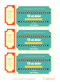 260 movie night customizable design templates postermywall. Free Movie Ticket Template Pdf Templates Jotform