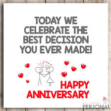 Funny wedding anniversary meme for couples. Funny Anniversary Card Humour Cheeky Husband Wife Wedding Anniversary Allthingspersonal Anniversary