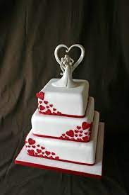 Wedding Cake Red Hearts Cake Topper Wedding Cake Red Romantic Wedding Cake Themed Wedding Cakes