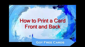 Maybe you would like to learn more about one of these? Tutorial How To Print Your Card Front And Back Youtube