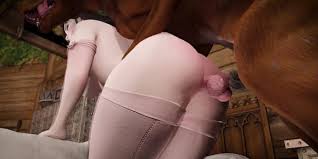3D anal porn with dog beast anal