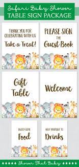 Printable Safari Baby Shower Table Signs Six Signs Welcome Etsy Safari Baby Shower Gift Table Signs Baby Shower Table