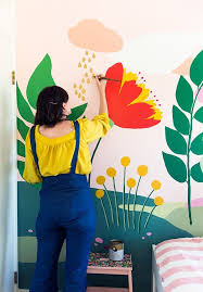 Instead of springing for that expensive piece you spied in a catalog, you. A Hand Painted Wall Mural Say Yes Kids Wall Murals Wall Murals Painted Playroom Mural