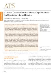 Pdf Capsular Contracture After Breast Augmentation An