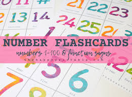 Our sets of printable number cards go from to 0 to 100, and also include math symbols for use in classroom activities. Free Printable Number Flashcards Number 1 100 Functions Signs The Happy Printable