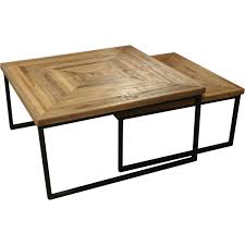 Marbre et bois • couleur : Table Basses Gigogne Pieds Metal Et Plateau Bois