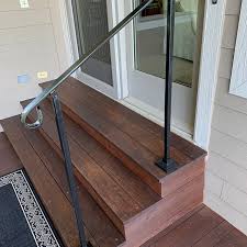 They can be cut to shorter lengths. Single Post Ornamental Hand Rail 1 Or 2 Step Railing For Etsy Step Railing Outdoor Stair Railing Handrail