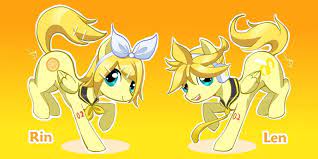Vocaloid Pony Rin And Len By Canarycharm Deviantart Com On Deviantart Vocaloid Mlp Fan Art Pony
