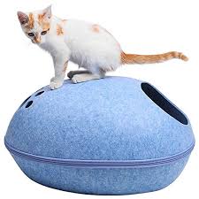 Blusea Grotte Pour Chat Chien Petit Moyen Oeuf Design Avec Amovible Coussin Panier Dome Niche Grotte De Chat Maison Lit Panie Lit Pour Chat Coussin Chat Chien
