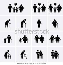 Black And White Icons People Elder And Family Icons Set Old People Icons Senior People Icons Vector Family Collection Old People Icon Set People Icon