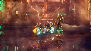 Download Wallpaper 1920x1080 Cyborg Motorcycle Cyberpunk Neon Night Bike Full Hd Hdtv Fhd 1080p Hd Background