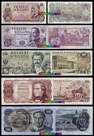Austrian Money 20 50 100 500 1 000 1 000 Schilling Money Notes Banknotes Money Bank Notes