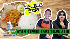 video bikin ayam geprek jadi makin spesial dengan resep ayam geprek keju ala hotel. Resep Ayam Geprek Telur Asin Bensu Resep Yang Maknyus