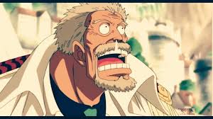 monkey d garp suprised by the arrival of his grandson luffy at marineford arte one piece piece
