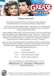 For Only 20 15 For Children 12 And Under You Can Attend Our Grease Sing Along Fundraiser March 24 At The For Fundraising Event Activities Community Events