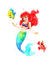 Little Mermaid Watercolor Ariel Print Little Mermaid Flounder Etsy Little Mermaid Wallpaper Disney Wall Art Disney Princess Wall Art