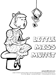 Little miss muffet color and cut out the pieces. Little Miss Muffet Coloring Page Free Image Download
