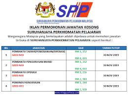 Video kali ini berkongsikan 10 tips menghadapi temuduga pembantu pengurusan murid(ppm) n19. Dibuka Permohonan Jawatan Kosong Kumpulan Pelaksana Taraf Spm Pt3 Di Suruhanjaya Perkhidmatan Pelajaran November 2019