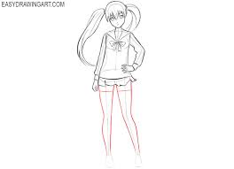 It's quite easy to make a foot look proportional. How To Draw An Anime Girl Easy Drawing Art