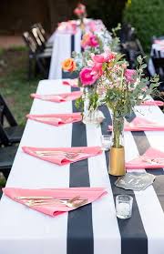 Black And White Bridal Shower Decoration Ideas Whimsical Black White Striped Wedding Table Bridal Shower Decorations Pink Wedding Table Pink Gold Wedding Decorations Gold Pink
