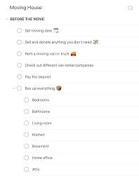 Approximately 100, depending on the number of bedrooms, and of course the volume of belongings. Moving House Templates Todoist
