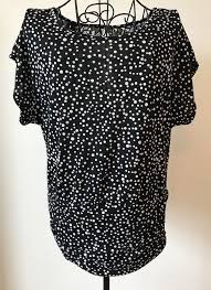 Black And White Polka Dot Shirt Womens Womens Small Maurices Black White Polka Dot Knit Shirt Top Lace Cap Sleeve Maurices Knittop Lace Tops Knit Shirt Tops