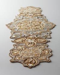 Kim Seybert Baroque Beaded Table Runner Table Runners Beaded Beaded Pillow
