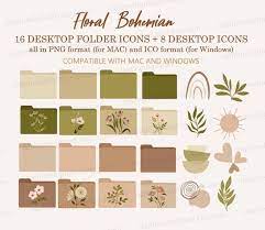 Boho Desktop Folder Icons For Mac Desktop Folder Icons Etsy In 2021 Folder Icon Etsy Neutral Tones Aesthetic