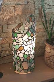 Home designing blog magazine covering architecture, cool products! Sea Glass Stained Glass Light Column Table Or Floor Lamp Original Nightlight Stained Glass Light Sea Glass Art Glass Lighting