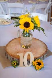 Table Decoration Wedding Summer Sunflowers Vase Wood Pane Decoration Summer Rustic Sunflower Wedding Sunflower Themed Wedding Sunflower Wedding Centerpieces