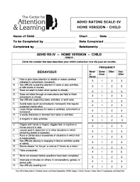 Fillable Online Qc1 Adhd Rs Iv Adhd Rating Scale Home