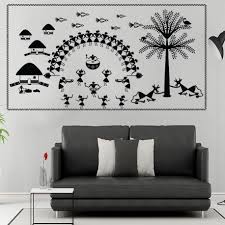 Half Circle Warli Dance Kcwalldecals Buy Wall Decals And Wall Stickers Online In India Wall Art Painting Bedroom Art Room Wall Art