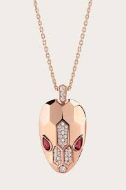Bvlgari Serpenti Necklace Bvlgari Jewelry Handmade Jewelry Gold Chain With Pendant