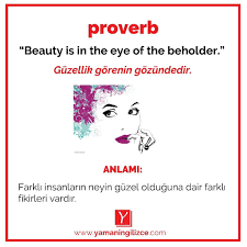 Proverb Atasozu En Beauty Is In The Eye Of The Beholder Tr Guzellik Gorenin Gozundedir Anlami Farkli Insanlarin Neyin Gu Ingilizce Atasozleri Ogrenme