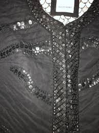 Malvin Women Hamburg Black Quilted Beaded Jacket Size 10