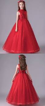 Birthday Dresses For Teens Glitter Ball Gown Red Girls Birthday Dress In 2020 Wedding Dresses For Girls Little Girl Wedding Dresses Birthday Girl Dress
