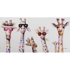 Tableau Pop Art Girafes Pop Star Multicouleur 70x140cm Tableau Pop Art Art De Girafe Pop Art