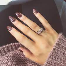 Burgundy Nail Design Winter Nail Art Short Almond Shaped Nails Trendy Nails Manicure