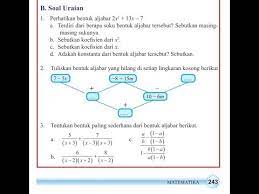 Maybe you would like to learn more about one of these? Kelas 7 Aljabar Uji Kompetensi 3 Essai Youtube