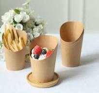 50-Pack Natural Brown Paper Popcorn Box Snack Cups 14oz, Disposable  Appetizer Cone Cups - Sturdy and Food Grade