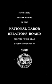 Operations In Fiscal Year 1988 National Labor Relations Board