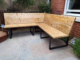 reclaimed scaffold board steel corner bench sofa 35cm seat etsy outdoor corner bench corner bench corner bench seating